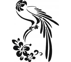 Stencil Schablone Papagei /Hibiskus